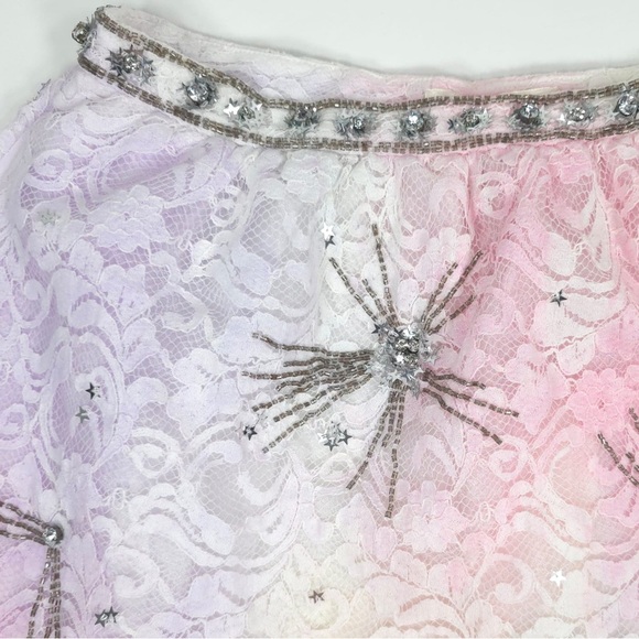 NWT LOVESHACKFANCY KEZIA MINI SKIRT Multi Tie Dye Crystals LS458-992 Size 6‎ - Picture 10 of 16